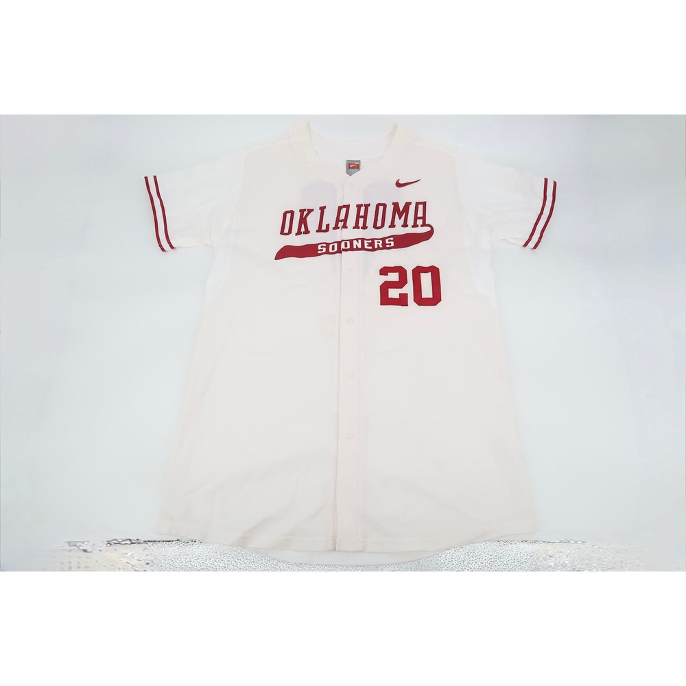 Nike Oklahoma Sooners Baseball Jersey White Size 50 Length +2 Player Worn Issued